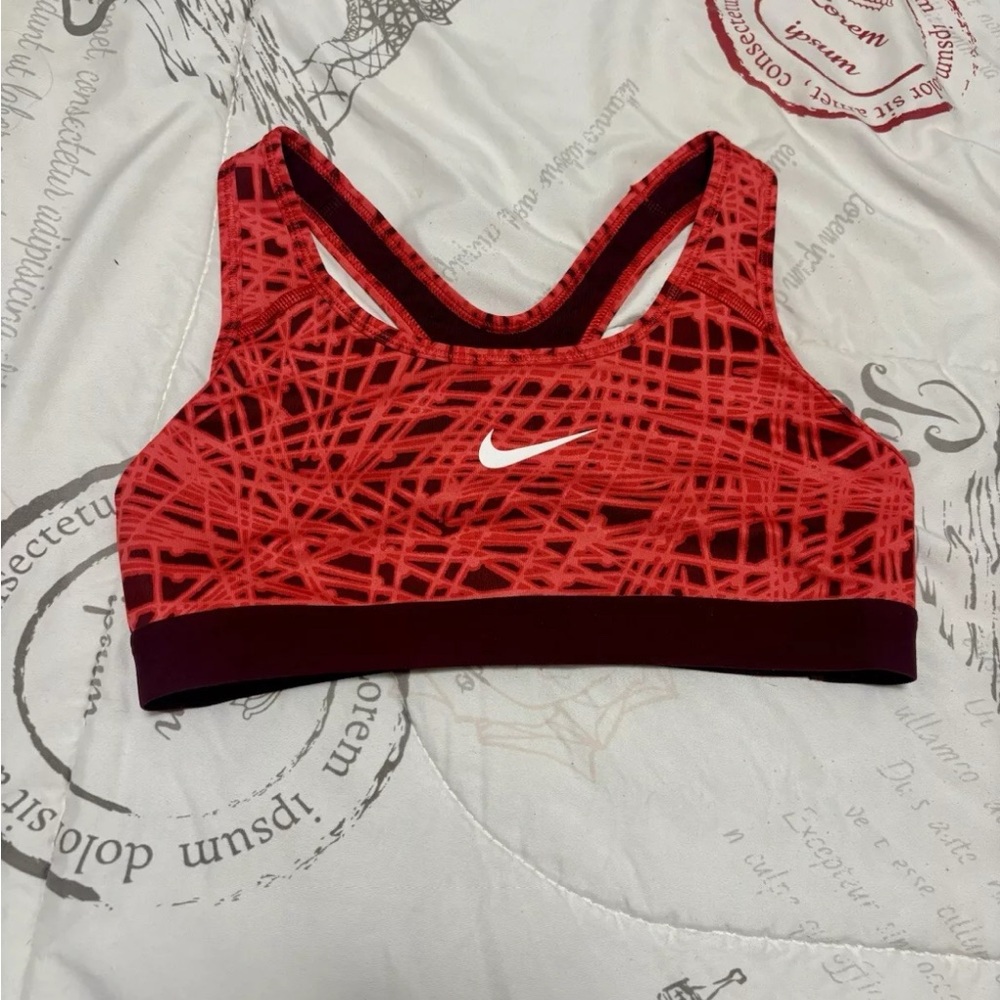 Nike Red Sports Bra with Racerback Design